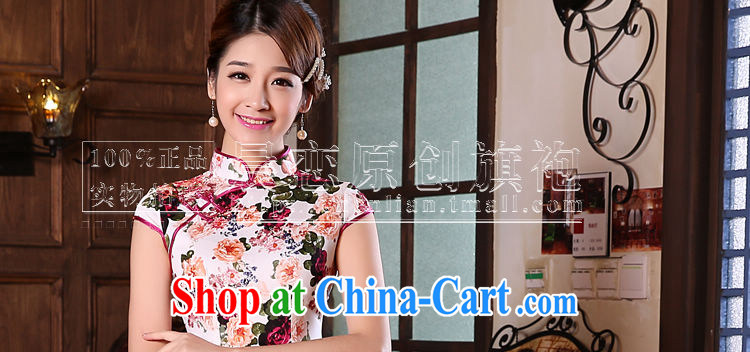 Morning, summer 2015 new stylish improved retro short cheongsam dress Chinese daily stunning rose red XXL pictures, price, brand platters! Elections are good character, the national distribution, so why buy now enjoy more preferential! Health