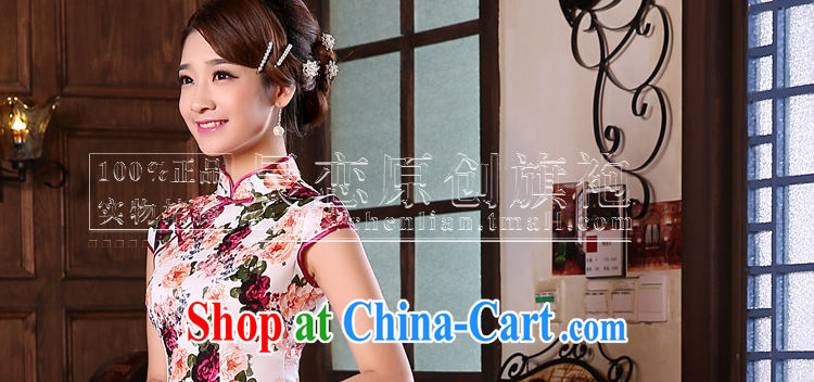 Morning, summer 2015 new stylish improved retro short cheongsam dress Chinese daily stunning rose red XXL pictures, price, brand platters! Elections are good character, the national distribution, so why buy now enjoy more preferential! Health