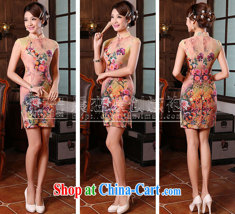 Morning, dresses new 2015 summer retro short improved stylish sauna silk silk Chinese qipao toner orange orange XL pictures, price, brand platters! Elections are good character, the national distribution, so why buy now enjoy more preferential! Health