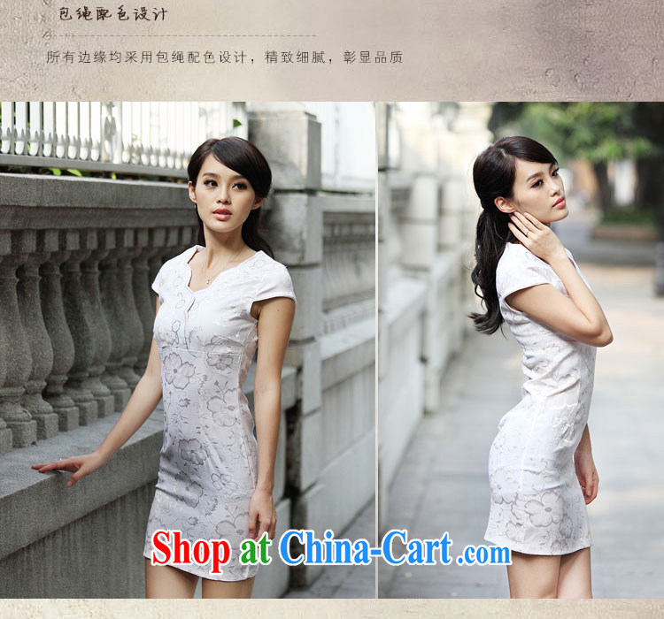 O, the 2015 summer New solid, elegant and modern-day dresses short-sleeve Slim and elegant 100 Ground Sense of cheongsam A 6922 light apricot XL pictures, price, brand platters! Elections are good character, the national distribution, so why buy now enjoy more preferential! Health
