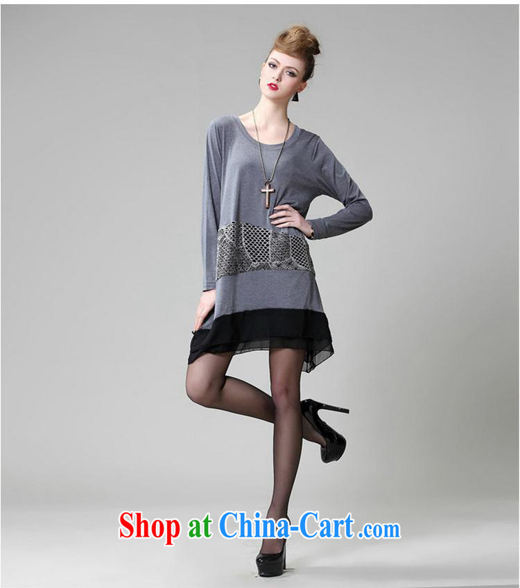 2015 new, modern Europe and loose the code with the successive skirts long-sleeved round-collar is not rules skirt gray are code pictures, price, brand platters! Elections are good character, the national distribution, so why buy now enjoy more preferential! Health