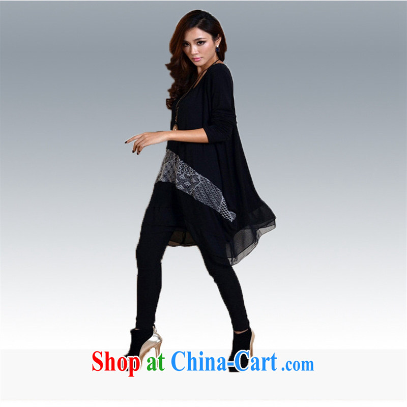 2015 new, modern Europe and loose the code on the back and skirt long-sleeved round-collar does not rule as a gray, code, and the United States according to Day together (meitianyihuan), shopping on the Internet
