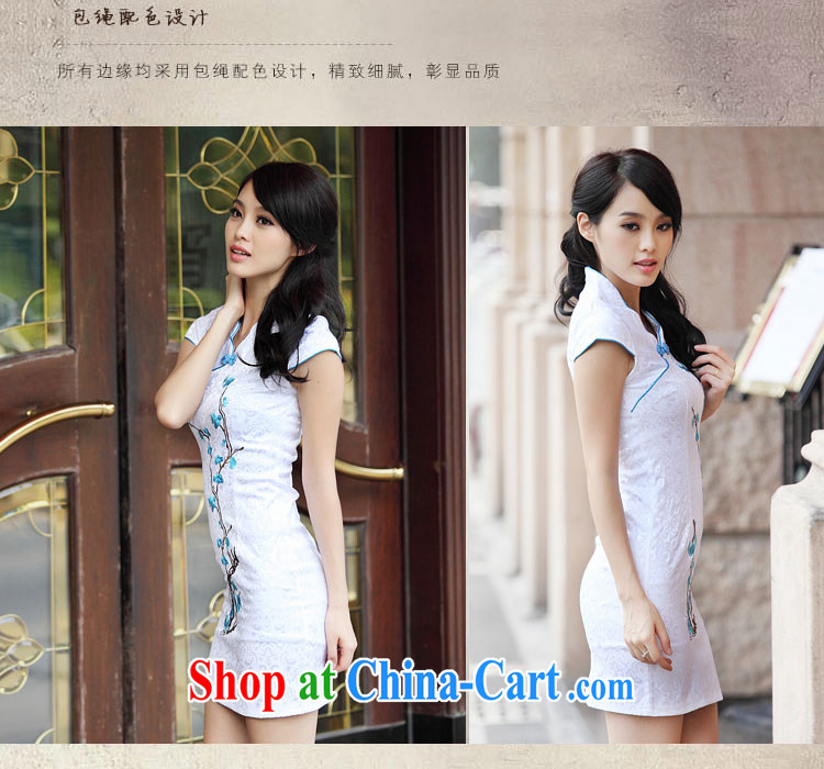 O, and the United States in summer 2015 new, improved, Chinese and elegant and stylish everyday dresses short-sleeved light and elegant 100 Ground Sense of cheongsam A 6909 blue XL pictures, price, brand platters! Elections are good character, the national distribution, so why buy now enjoy more preferential! Health
