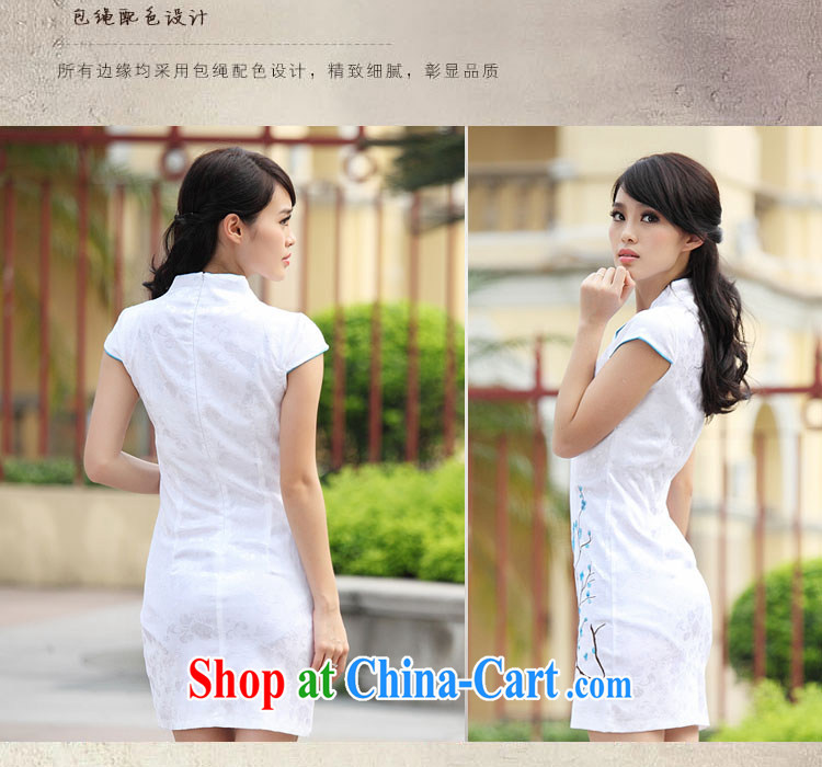 O, and the United States in summer 2015 New China wind embroidery summer cheongsam dress improved stylish dresses sexy dresses retro female A 6903 blue L pictures, price, brand platters! Elections are good character, the national distribution, so why buy now enjoy more preferential! Health