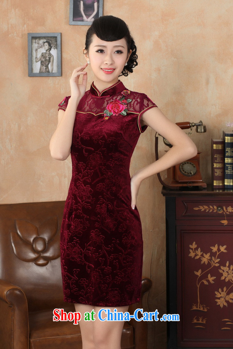 An Jing summer new female lace cheongsam dress improved daily thin embroidered cheongsam picture color 2 XL pictures, price, brand platters! Elections are good character, the national distribution, so why buy now enjoy more preferential! Health
