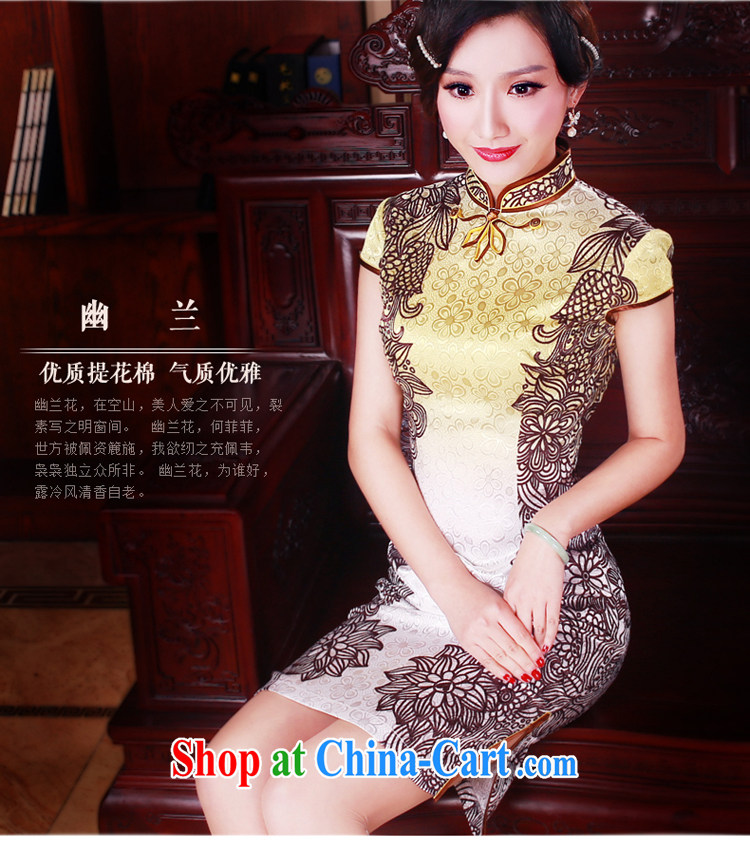 Ruyi wind spring short-sleeve dresses 2015 new retro style improved stylish dresses cheongsam dress suit 5004 XXL pictures, price, brand platters! Elections are good character, the national distribution, so why buy now enjoy more preferential! Health