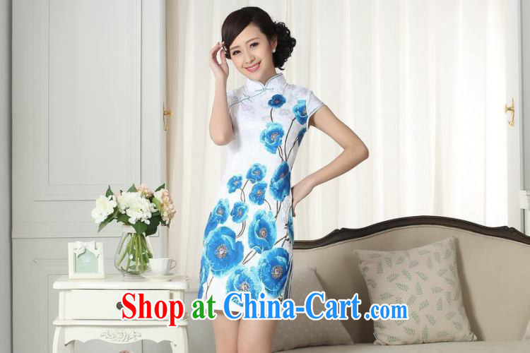 An Jing lady stylish jacquard cotton cultivating short cheongsam dress new Chinese qipao gown picture color 2 XL pictures, price, brand platters! Elections are good character, the national distribution, so why buy now enjoy more preferential! Health