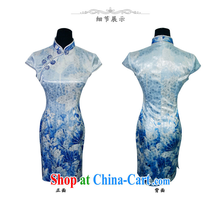 ruyi, 2015 new stylish short retro improved temperament short summer dresses daily dress 5005 blue L pictures, price, brand platters! Elections are good character, the national distribution, so why buy now enjoy more preferential! Health