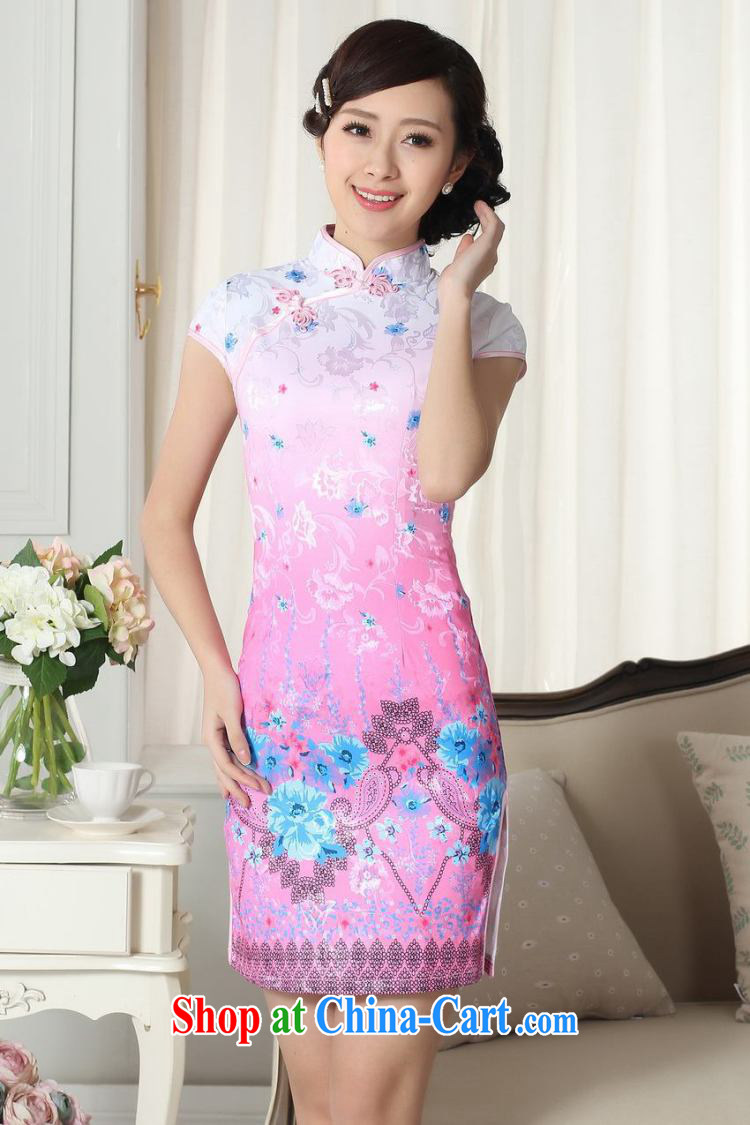 An Jing factory direct lady stylish jacquard cotton cultivating short cheongsam dress new Chinese qipao gown picture color XL pictures, price, brand platters! Elections are good character, the national distribution, so why buy now enjoy more preferential! Health