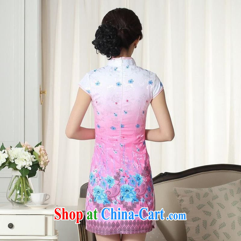 An Jing factory direct lady stylish jacquard cotton cultivating short cheongsam dress new Chinese qipao gown picture color XL, an Jing, shopping on the Internet