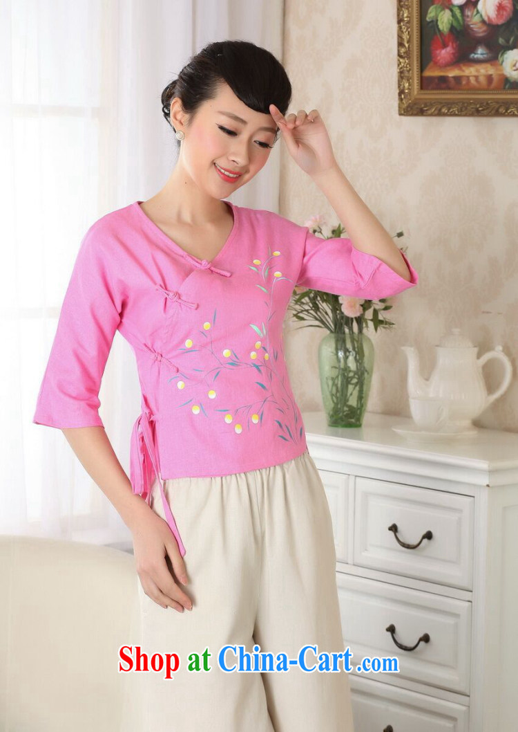 Take the cheongsam dress summer Chinese Ethnic Wind antique Chinese improved Chinese qipao V collar hand-painted cotton the shirts, T-shirt 2 XL pictures, price, brand platters! Elections are good character, the national distribution, so why buy now enjoy more preferential! Health