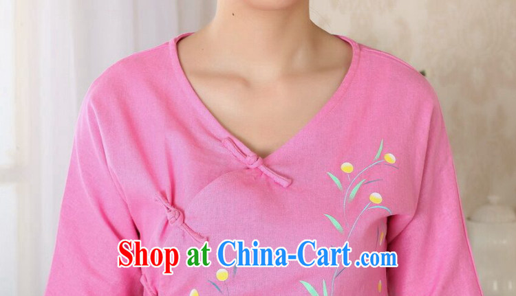 Take the cheongsam dress summer Chinese Ethnic Wind antique Chinese improved Chinese qipao V collar hand-painted cotton the shirts, T-shirt 2 XL pictures, price, brand platters! Elections are good character, the national distribution, so why buy now enjoy more preferential! Health