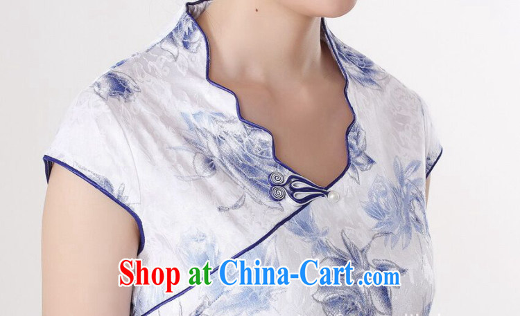 Dan smoke summer wear new dresses, Tang Women's clothes improved Chinese clothing, for Chinese lace collar graphics thin short cheongsam as shown color 2 XL pictures, price, brand platters! Elections are good character, the national distribution, so why buy now enjoy more preferential! Health