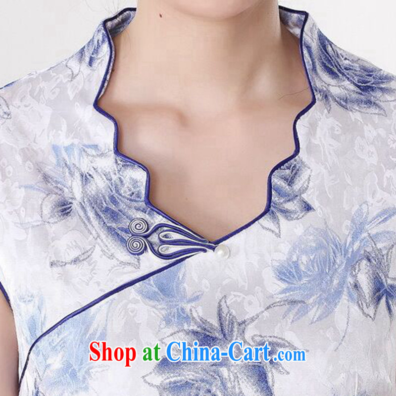 Bin Laden smoke-free summer new cheongsam Chinese female improved Chinese clothing, for Chinese lace collar graphics thin short dresses such as the color 2 XL, Bin Laden smoke, shopping on the Internet
