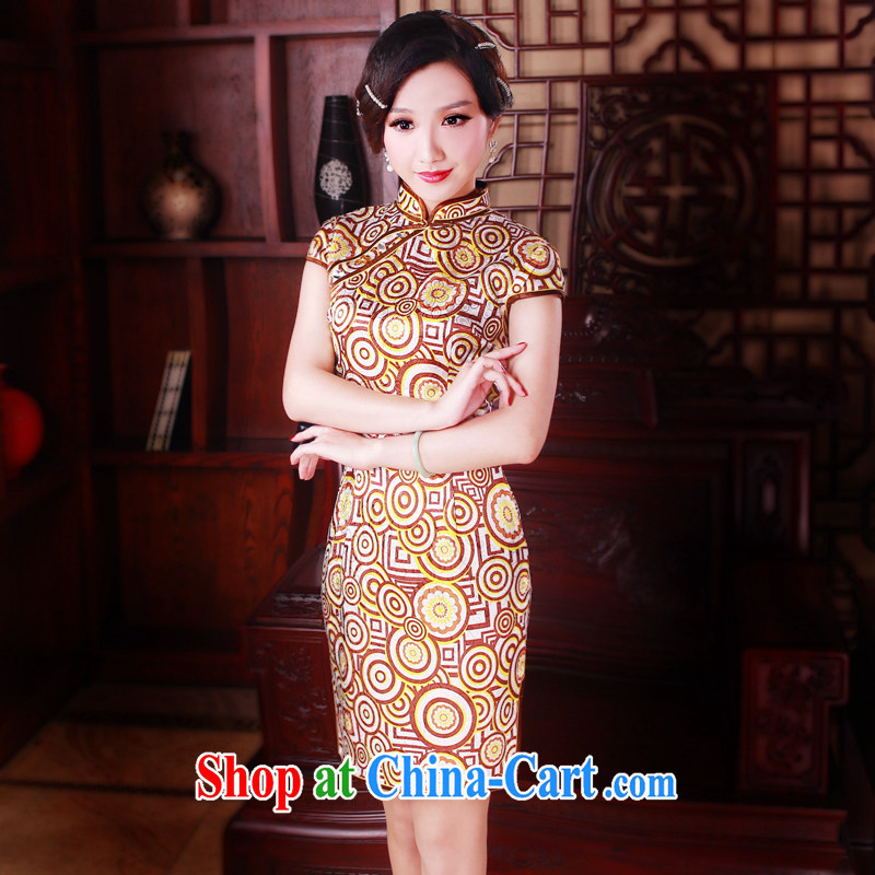 Ruyi wind women's clothing dresses 2015 new summer fashion beauty everyday robes Chinese Dress 5008 yellow M sporting, wind, shopping on the Internet