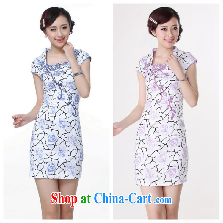 Take the Chinese summer new female cheongsam Chinese improved short, cotton, for stamp mini short cheongsam pink purple 2 XL pictures, price, brand platters! Elections are good character, the national distribution, so why buy now enjoy more preferential! Health