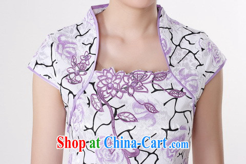 Bin Laden smoke Tang replace summer new, female cheongsam Chinese improved short, cotton, for stamp mini short cheongsam purple 2 XL pictures, price, brand platters! Elections are good character, the national distribution, so why buy now enjoy more preferential! Health