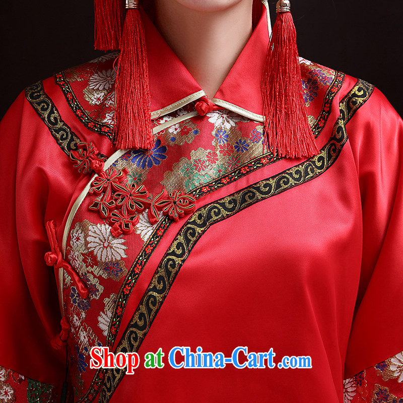 The married Yi Su-wo service bridal gown red Chinese Antique toast wedding clothes, Sau kimono large code pregnant red L, dumping the married Yi, shopping on the Internet