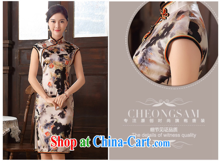 The CYD HO Kwun Tong' purple ink silk King high summer dresses with silk stamp antique cheongsam dress QD 5104 fancy M pictures, price, brand platters! Elections are good character, the national distribution, so why buy now enjoy more preferential! Health