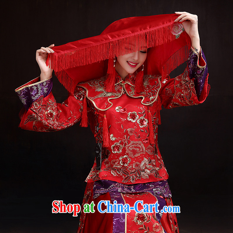 Dumping the married Yi Su-wo service bridal gown red Chinese Antique toast served long marriage dresses, pregnant women can be seen wearing a red L, dumping the married Yi, shopping on the Internet
