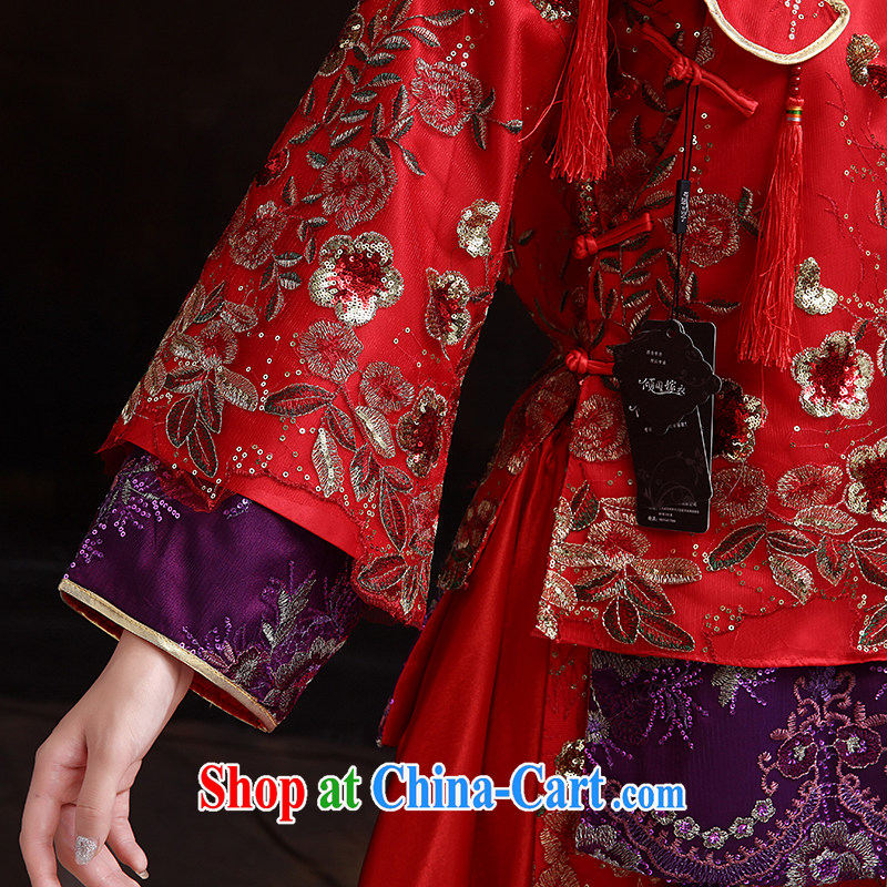 Dumping the married Yi Su-wo service bridal gown red Chinese Antique toast served long marriage dresses, pregnant women can be seen wearing a red L, dumping the married Yi, shopping on the Internet