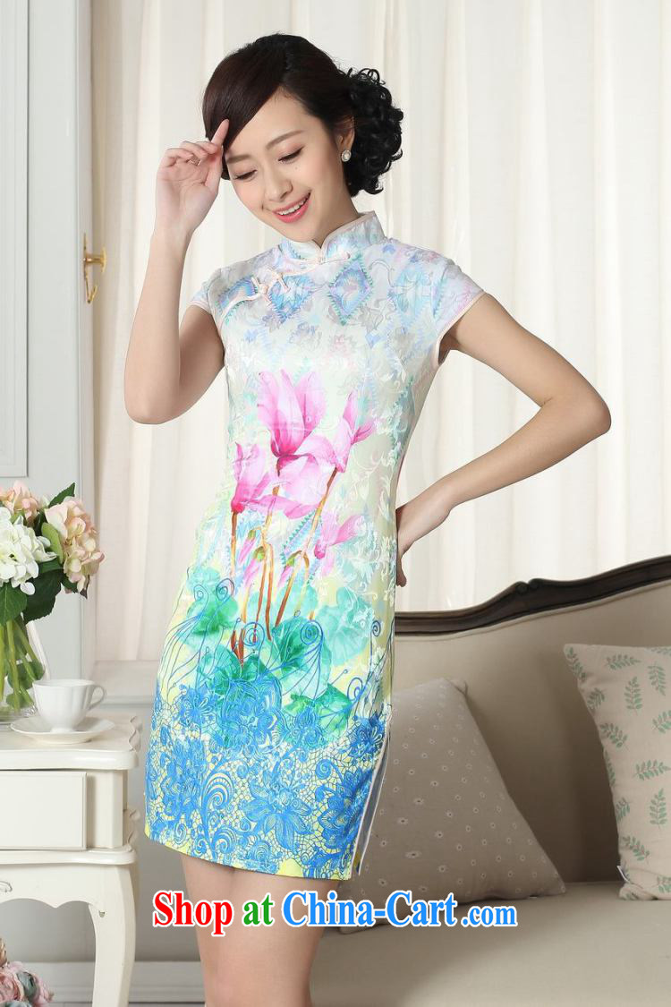 An Jing factory direct new summer elegance Chinese qipao Chinese graphics thin short cheongsam picture color 2 XL pictures, price, brand platters! Elections are good character, the national distribution, so why buy now enjoy more preferential! Health