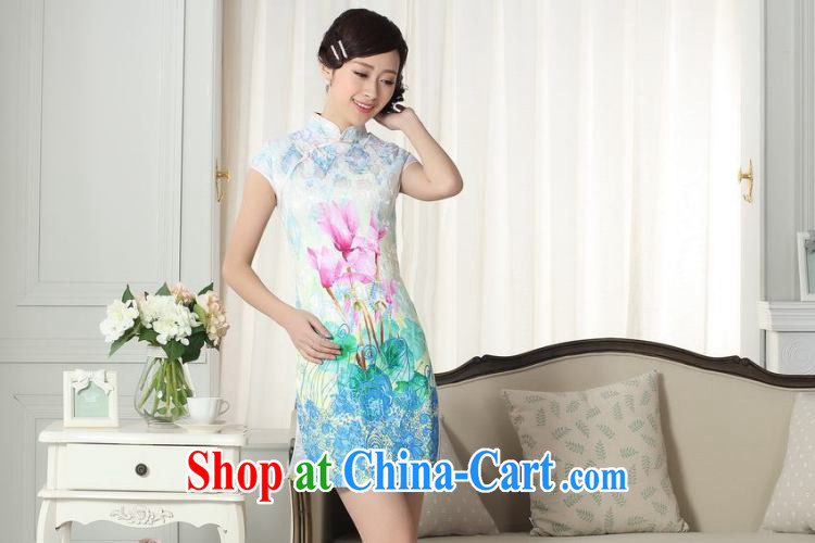 An Jing factory direct new summer elegance Chinese qipao Chinese graphics thin short cheongsam picture color 2 XL pictures, price, brand platters! Elections are good character, the national distribution, so why buy now enjoy more preferential! Health