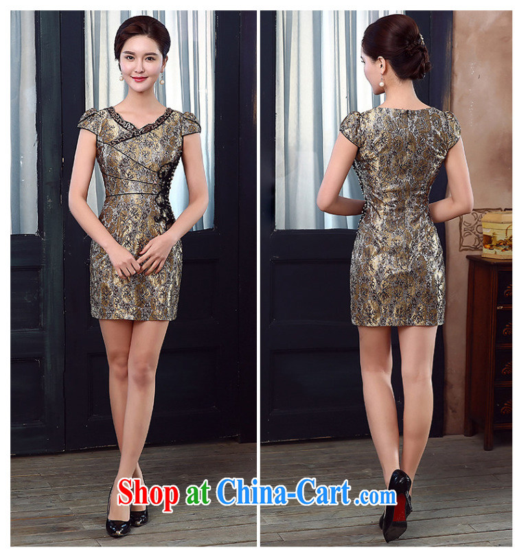 The CYD HO Kwun Tong' Kim Chan-style sexy lace dresses summer 2015 new retro cheongsam dress KD 5157 gold XL pictures, price, brand platters! Elections are good character, the national distribution, so why buy now enjoy more preferential! Health