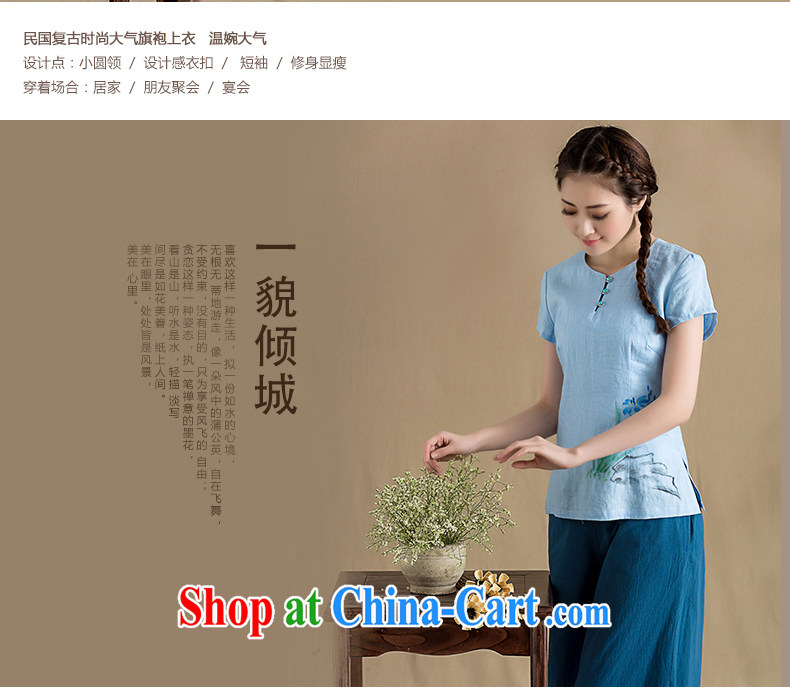 Seal, original 2015 spring and summer Chinese cotton Ma hand-painted T-shirt with short sleeves linen Ethnic Wind arts Chinese T shirts hand-painted M pictures, price, brand platters! Elections are good character, the national distribution, so why buy now enjoy more preferential! Health