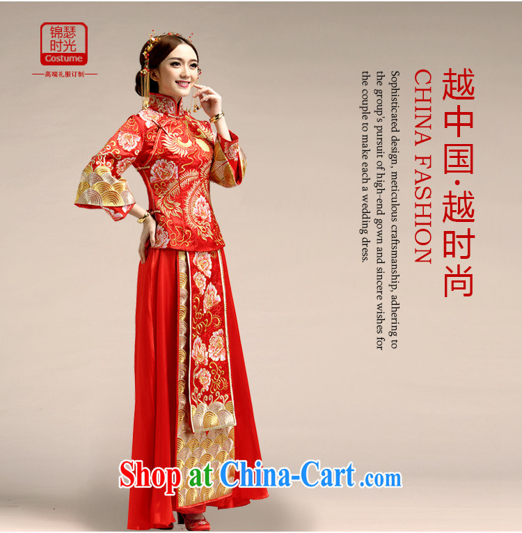Mu Yao 2015 new Chinese mu Yao bridal spring and summer, the pregnant women high-end show groups serving Phoenix and long, long-sleeved wedding dresses serving toast 2 piece embroidered red XL brassieres 96 CM pictures, price, brand platters! Elections are good character, the national distribution, so why buy now enjoy more preferential! Health