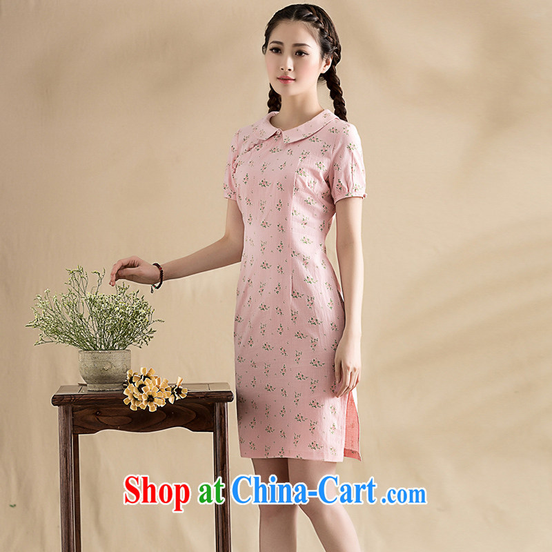royal seal on the original 2015 floral doll for arts and cultural goods short-sleeved improved short cheongsam, Chinese Dress debris pollen S seal, Yin Yue, shopping on the Internet