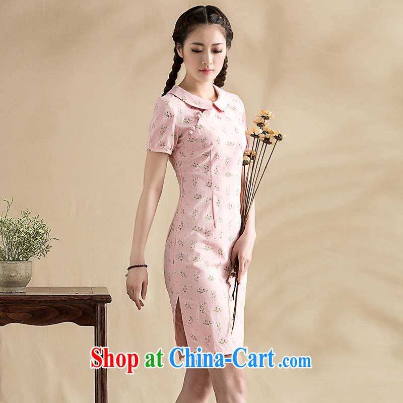 royal seal on the original 2015 floral doll for arts and cultural goods short-sleeved improved short cheongsam, Chinese Dress debris pollen S seal, Yin Yue, shopping on the Internet
