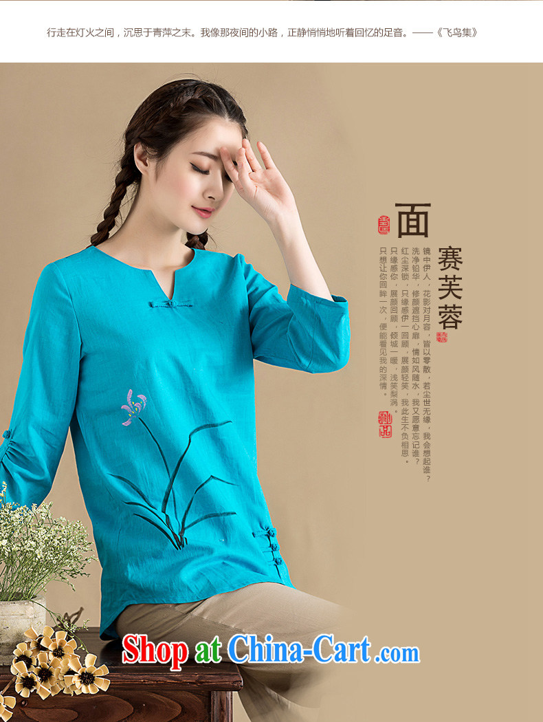 Seal, original improved cotton the girls T-shirt 2015 spring and summer, Chinese literature and art, hand-painted long-sleeved Chinese T-shirt hand-painted blue XXL pictures, price, brand platters! Elections are good character, the national distribution, so why buy now enjoy more preferential! Health
