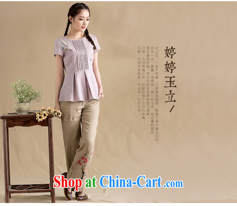 Seal, original cotton Ma blouses summer 2015 Art Nouveau short-sleeved shirt T elegant Chinese T-shirt purple XXL pictures, price, brand platters! Elections are good character, the national distribution, so why buy now enjoy more preferential! Health