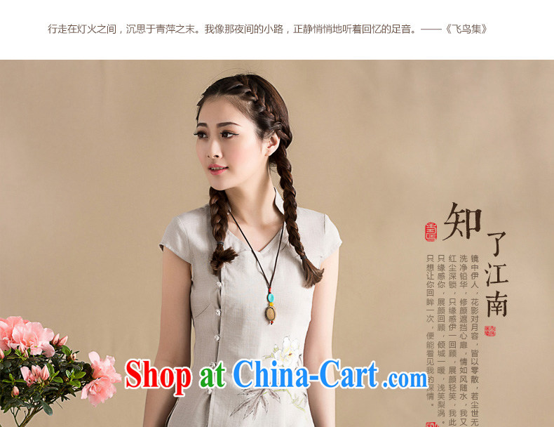 Seal 2015, spring and summer original cotton the cheongsam shirt female Chinese style, short-sleeved Chinese hand-painted blouses hand-painted gray S pictures, price, brand platters! Elections are good character, the national distribution, so why buy now enjoy more preferential! Health