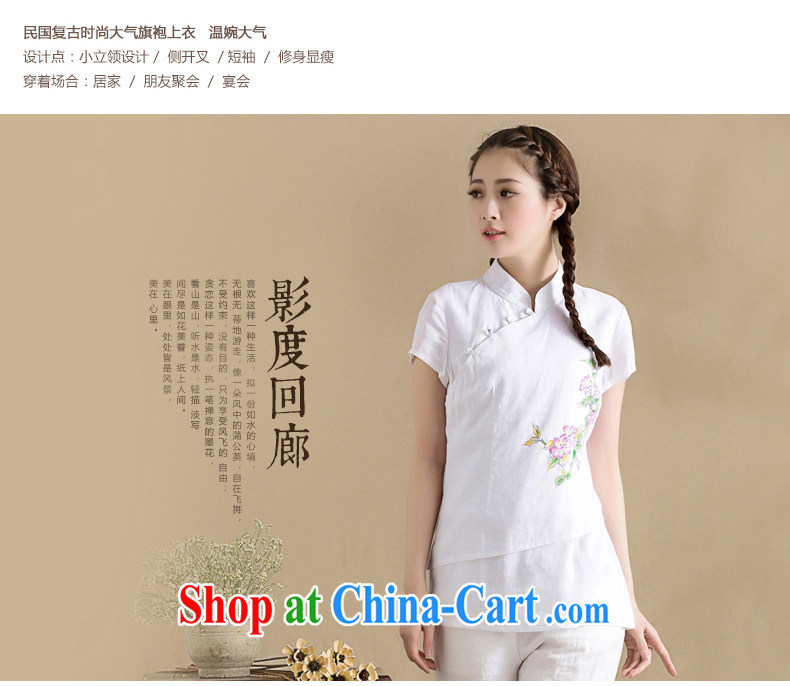 Seal, original cotton Ma blouses spring and summer arts stitching knocked color short-sleeved Chinese T-shirt hand-painted Chinese wind pink XXL pictures, price, brand platters! Elections are good character, the national distribution, so why buy now enjoy more preferential! Health