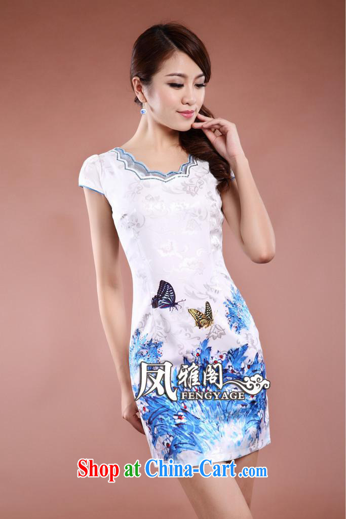 Ya-ting store Chinese qipao elegant qipao, long no's style improved cheongsam white XXL pictures, price, brand platters! Elections are good character, the national distribution, so why buy now enjoy more preferential! Health