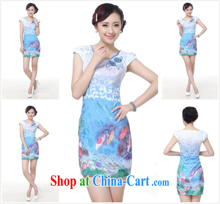 Take the Chinese clothing summer new female Chinese qipao refined lace collar cotton hand-painted graphics thin Mini short cheongsam D 0211 2 XL pictures, price, brand platters! Elections are good character, the national distribution, so why buy now enjoy more preferential! Health