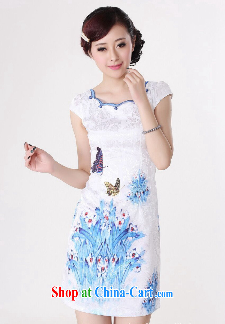 Dan smoke-free Chinese clothing summer new female Chinese qipao refined lace collar cotton hand-painted graphics thin Mini short cheongsam D 0210 2 XL pictures, price, brand platters! Elections are good character, the national distribution, so why buy now enjoy more preferential! Health