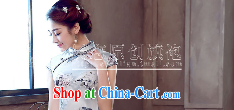 Morning, dresses new 2015 summer retro short improved stylish sauna silk silk Chinese qipao silver gray light gray 155/S pictures, price, brand platters! Elections are good character, the national distribution, so why buy now enjoy more preferential! Health