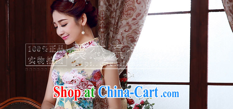 Morning dresses, new 2015 summer retro short improved stylish sauna silk silk Chinese qipao Peony pink M pictures, price, brand platters! Elections are good character, the national distribution, so why buy now enjoy more preferential! Health