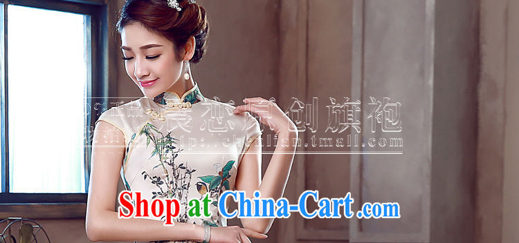 Morning, dresses new 2015 summer retro short improved stylish sauna silk silk Chinese qipao flower light gray 155/S pictures, price, brand platters! Elections are good character, the national distribution, so why buy now enjoy more preferential! Health