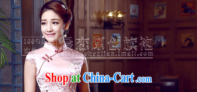 Morning dresses, new summer retro short improved stylish sauna silk silk Chinese qipao dress pink Magnolia pink M pictures, price, brand platters! Elections are good character, the national distribution, so why buy now enjoy more preferential! Health