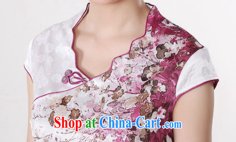 Dan smoke cheongsam Chinese summer, new female Chinese qipao improved retro lace up collar hand-painted cotton short cheongsam - A blue 2 XL pictures, price, brand platters! Elections are good character, the national distribution, so why buy now enjoy more preferential! Health