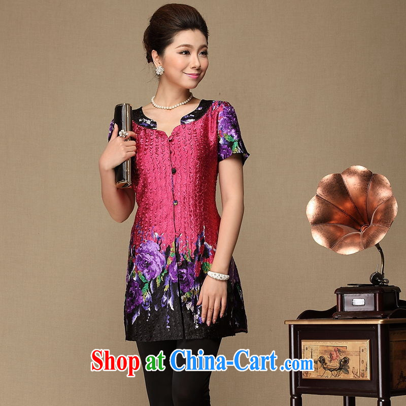 The dessertspoon fashion, older creases mom with silk summer T-shirt red position spend hamba female of red XL, American day gathered in accordance with (meitianyihuan), and shopping on the Internet