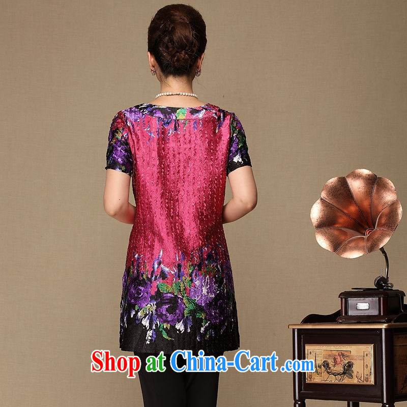 The dessertspoon fashion, older creases mom with silk summer T-shirt red position spend hamba female of red XL, American day gathered in accordance with (meitianyihuan), and shopping on the Internet