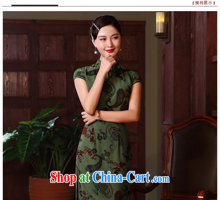 The CYD HO Kwun tong] Tsui Yan flocking floral retro dresses summer 2015 new improved cheongsam dress QD 5138 green XXL pictures, price, brand platters! Elections are good character, the national distribution, so why buy now enjoy more preferential! Health