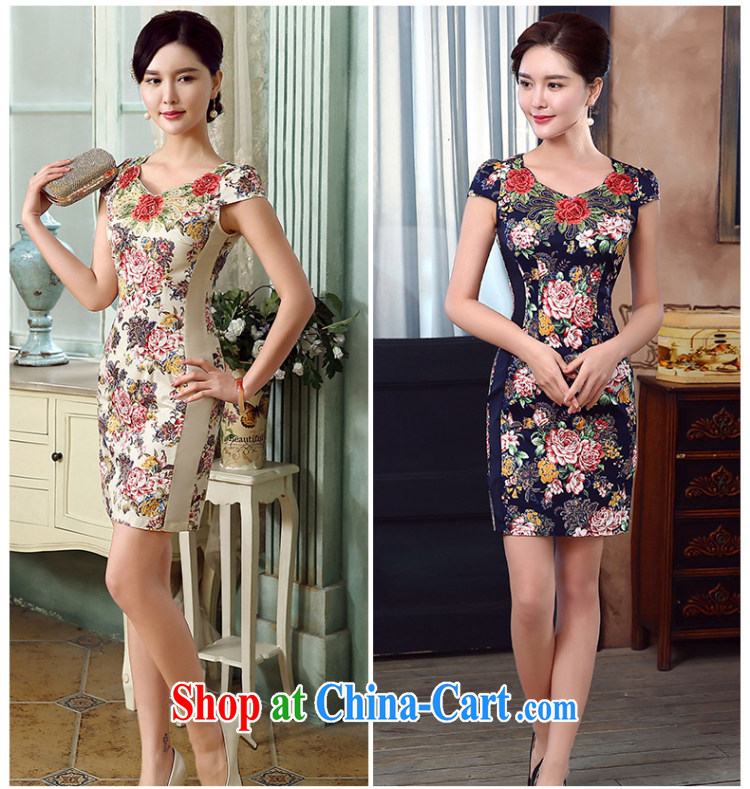 The CYD HO Kwun Tong' Huazhen summer 2015 new retro stamp duty dress improved stylish dresses skirts suits XXL pictures, price, brand platters! Elections are good character, the national distribution, so why buy now enjoy more preferential! Health