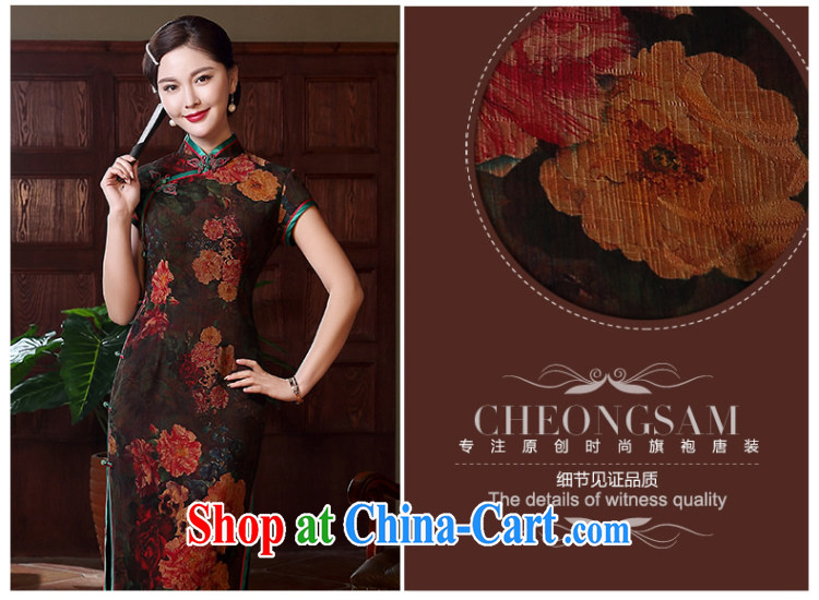 The CYD HO Kwun Tong' spending and gardenias 2015 summer new fragrant cloud yarn long Silk Cheongsam dress high QD 5118 fancy L pictures, price, brand platters! Elections are good character, the national distribution, so why buy now enjoy more preferential! Health