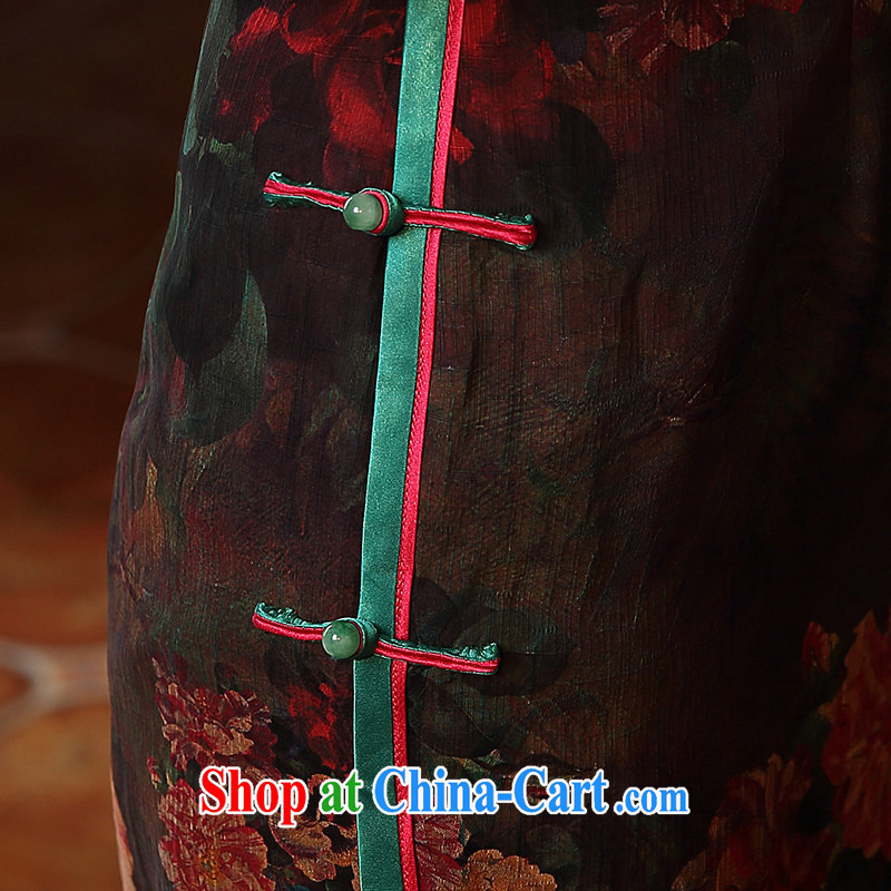The CYD HO Kwun Tong' spending and gardenias 2015 summer new, fragrant cloud yarn long Silk Cheongsam dress high 5118 QD L suit, Sau looked Tang, shopping on the Internet